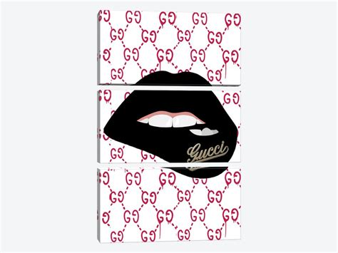 Gucci Lips Canvas Art Print by Julie Schreiber 